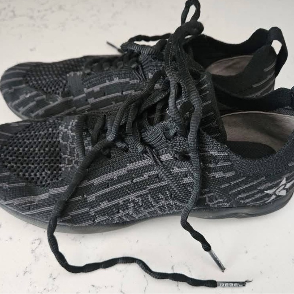 Kids Black Sneakers with Red Accents